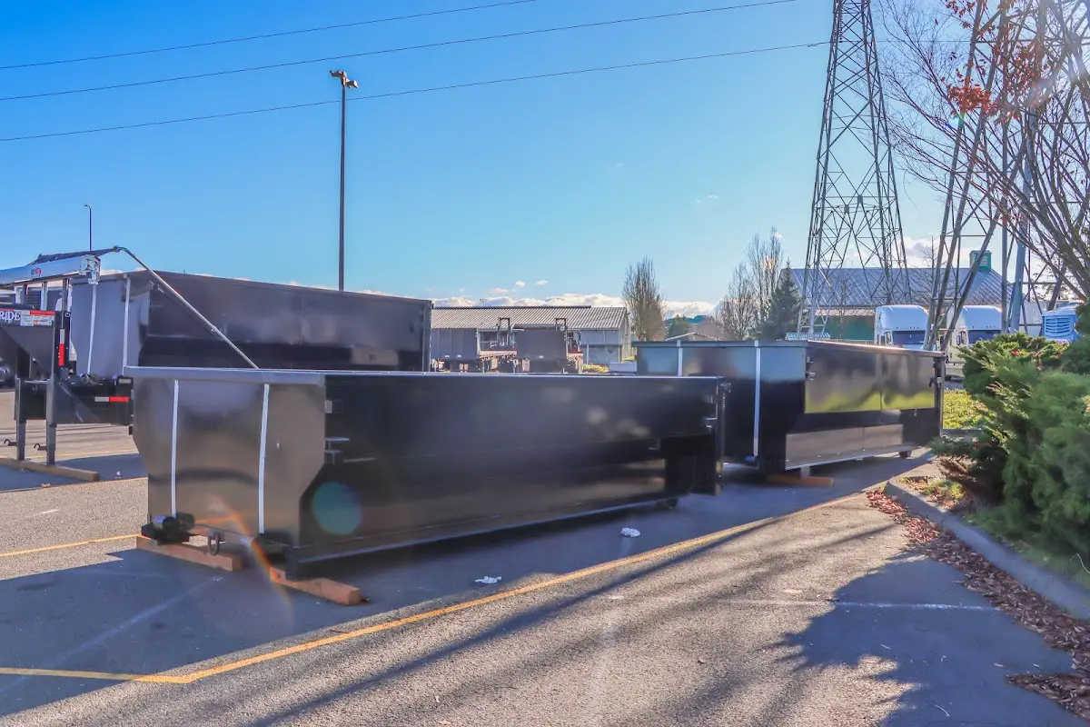 Roll-off dumpster ready for waste disposal at job site for Estate Cleanout Dumpster Rental in Pickerington